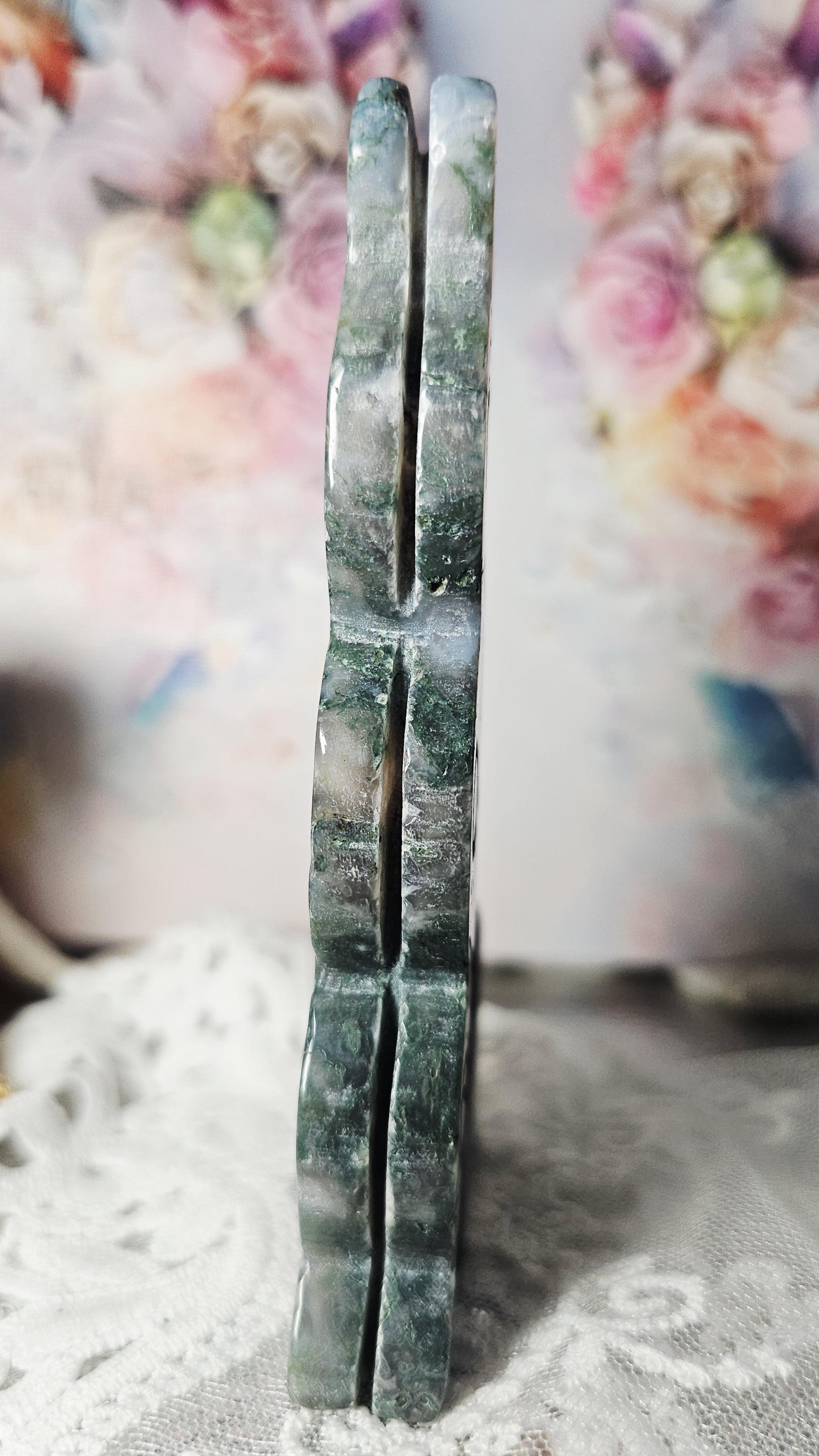 LG Moss Agate  Fairy, Fairy, Crystal Gift, Home Decor
