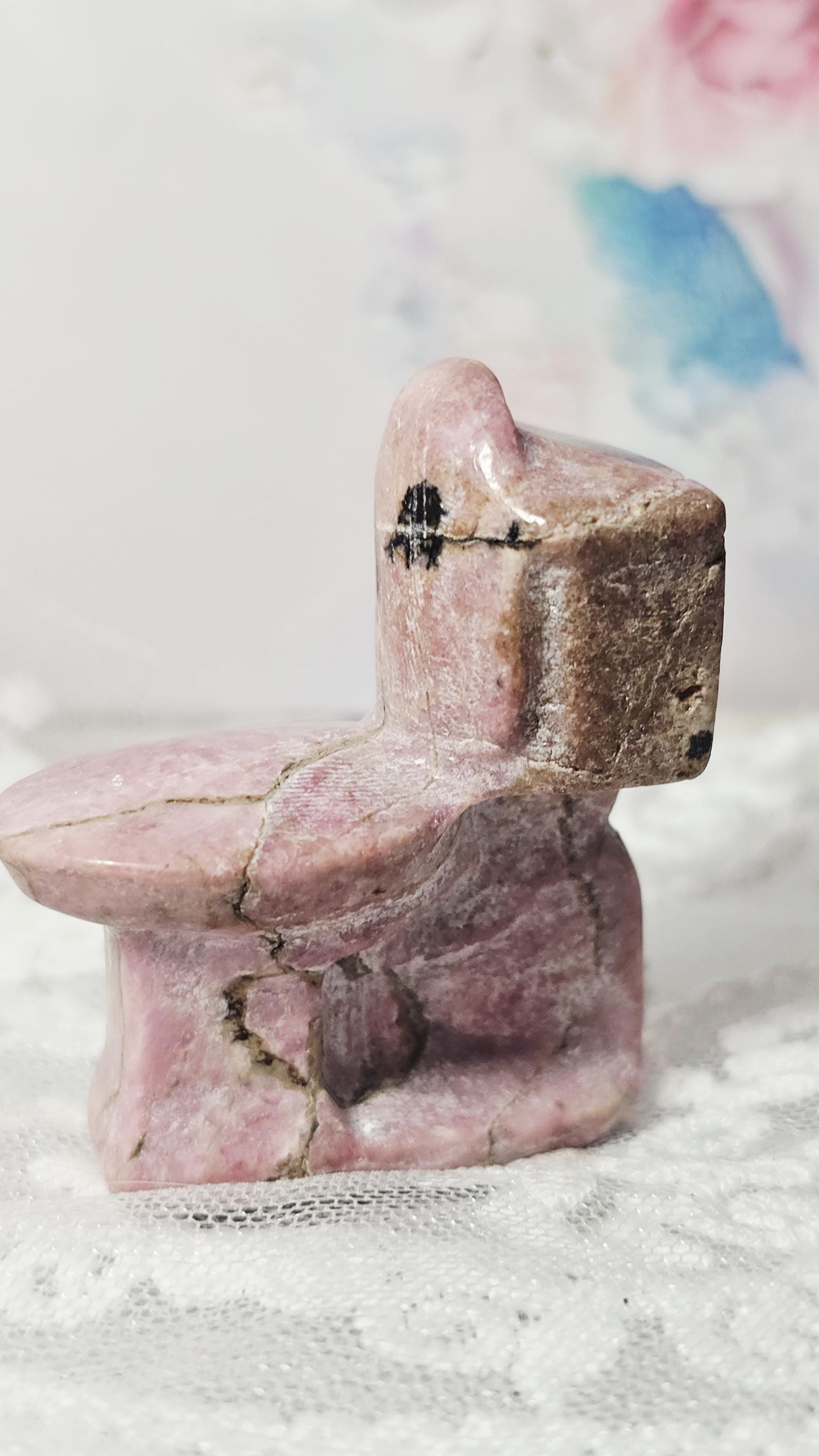 Rhodonite Toilet, Funny, Metaphysical Crystals, Meditation Gemstones, Home Decor, Gift