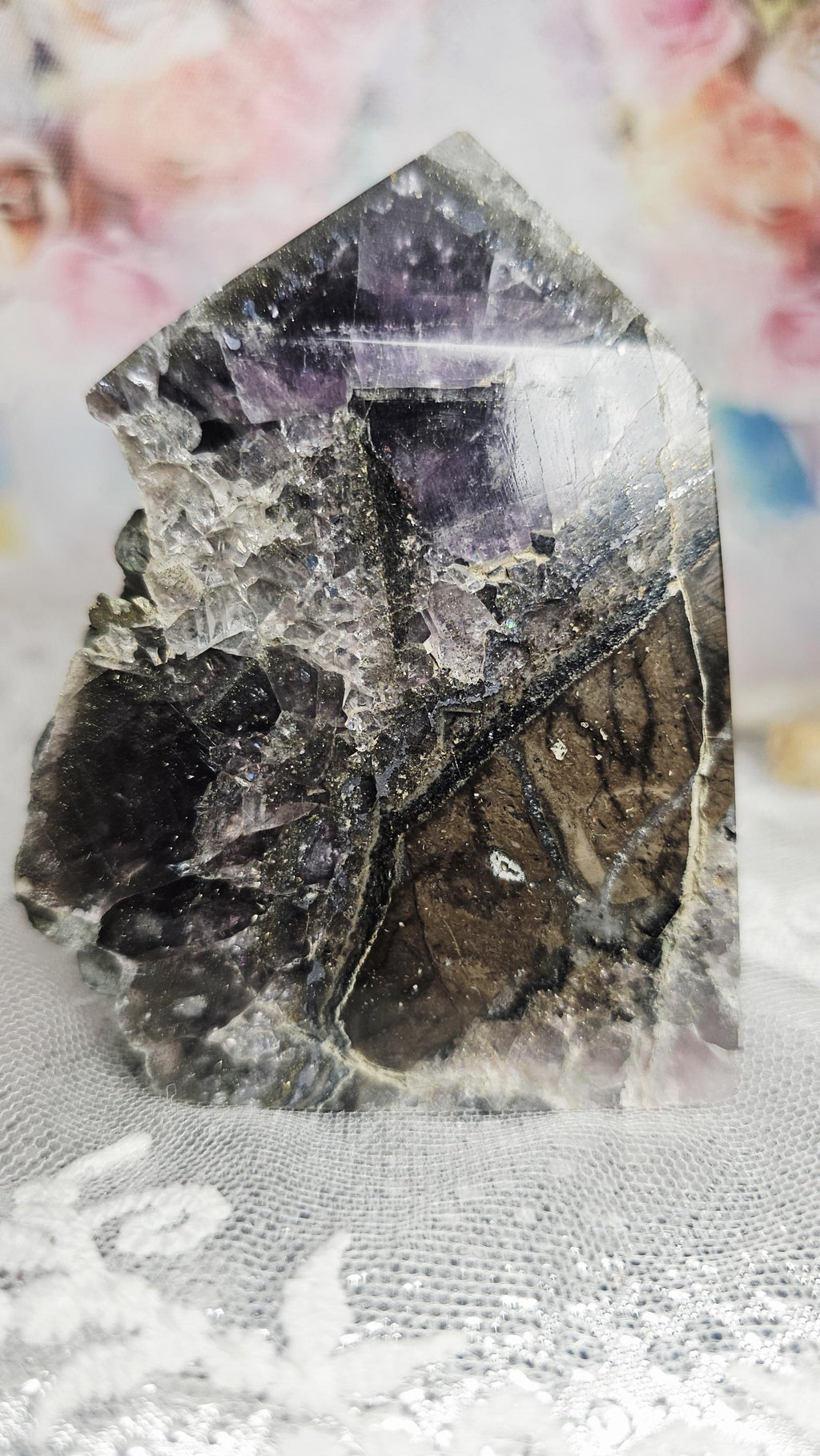 Fujian Fluorite and Pyrite Rainbow Specimen Tower, Raw