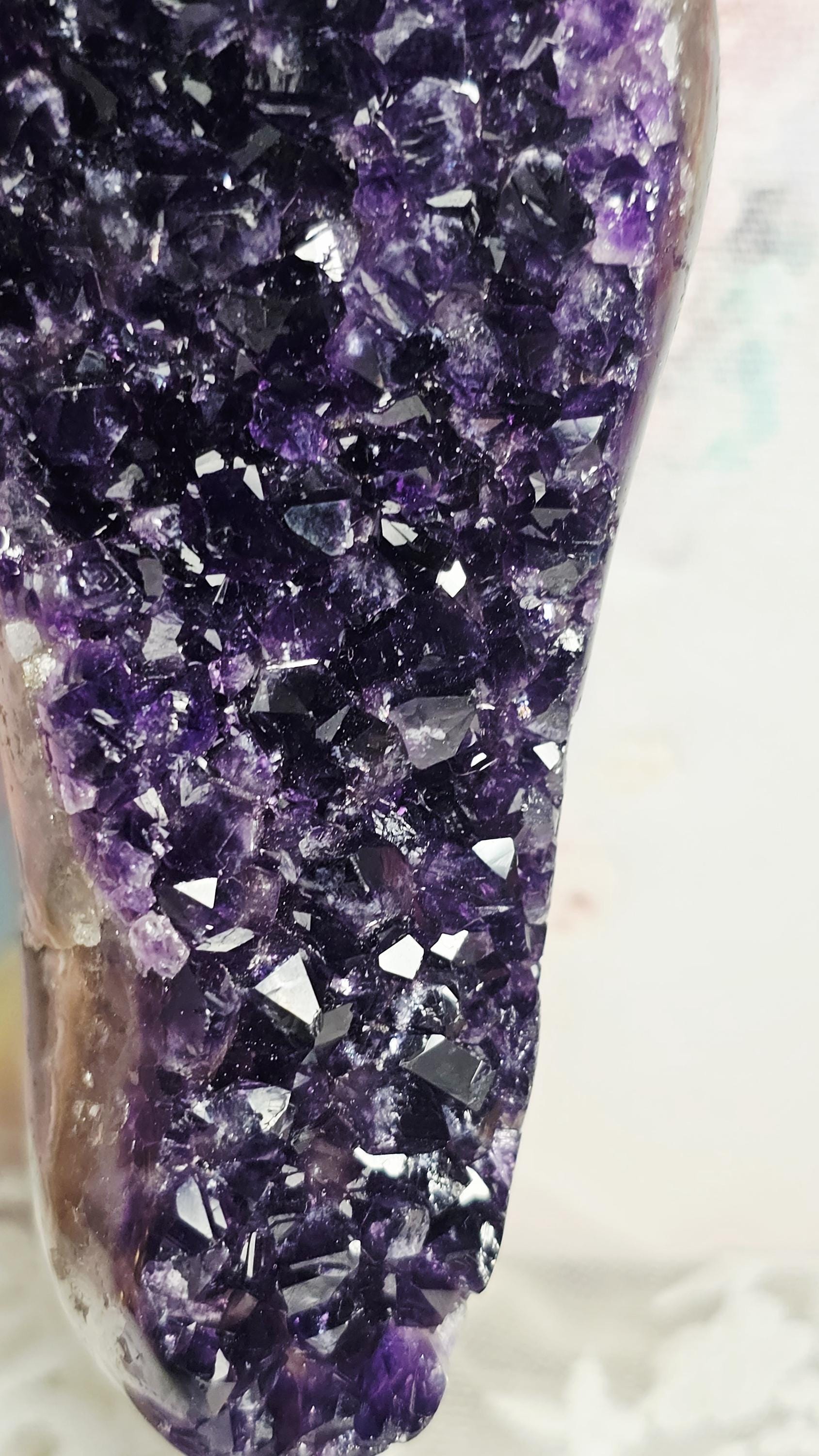 Rainbow Amethyst Geode on Stand, Uruguay Crystal
