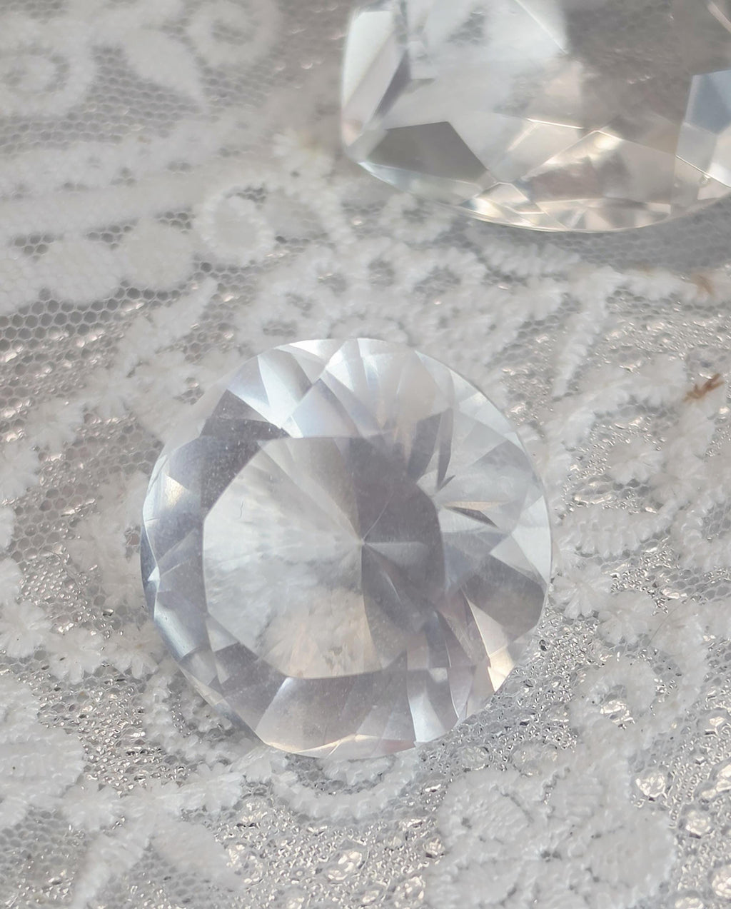 Clear Quartz Faceted - Brilliant Extra Quality Clear Quartz - Polished Clear Quartz with Facets - Faceted Clear Quartz Gem Sculpture