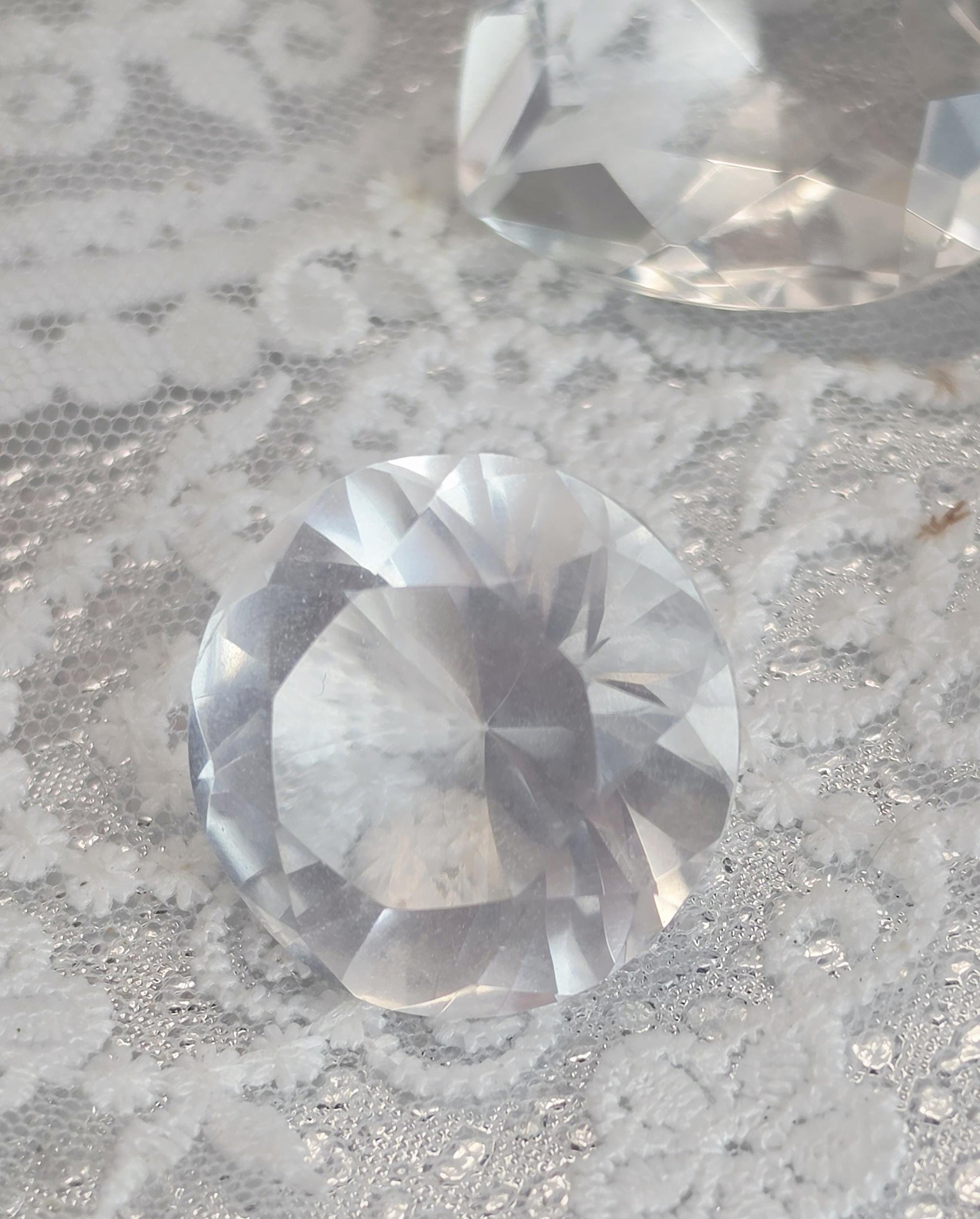 Clear Quartz Faceted - Brilliant Extra Quality Clear Quartz - Polished Clear Quartz with Facets - Faceted Clear Quartz Gem Sculpture