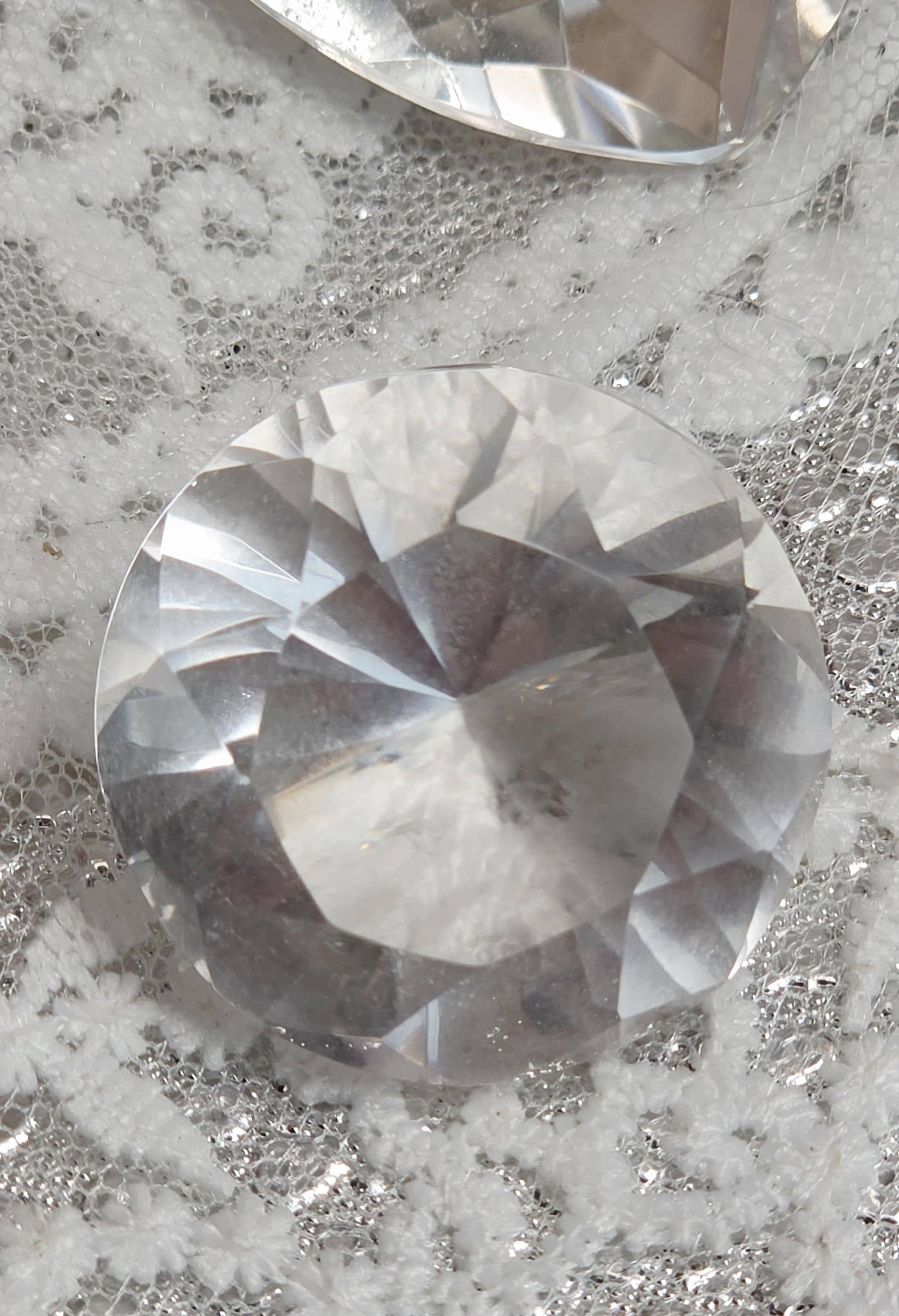 Clear Quartz Faceted - Brilliant Extra Quality Clear Quartz - Polished Clear Quartz with Facets - Faceted Clear Quartz Gem Sculpture