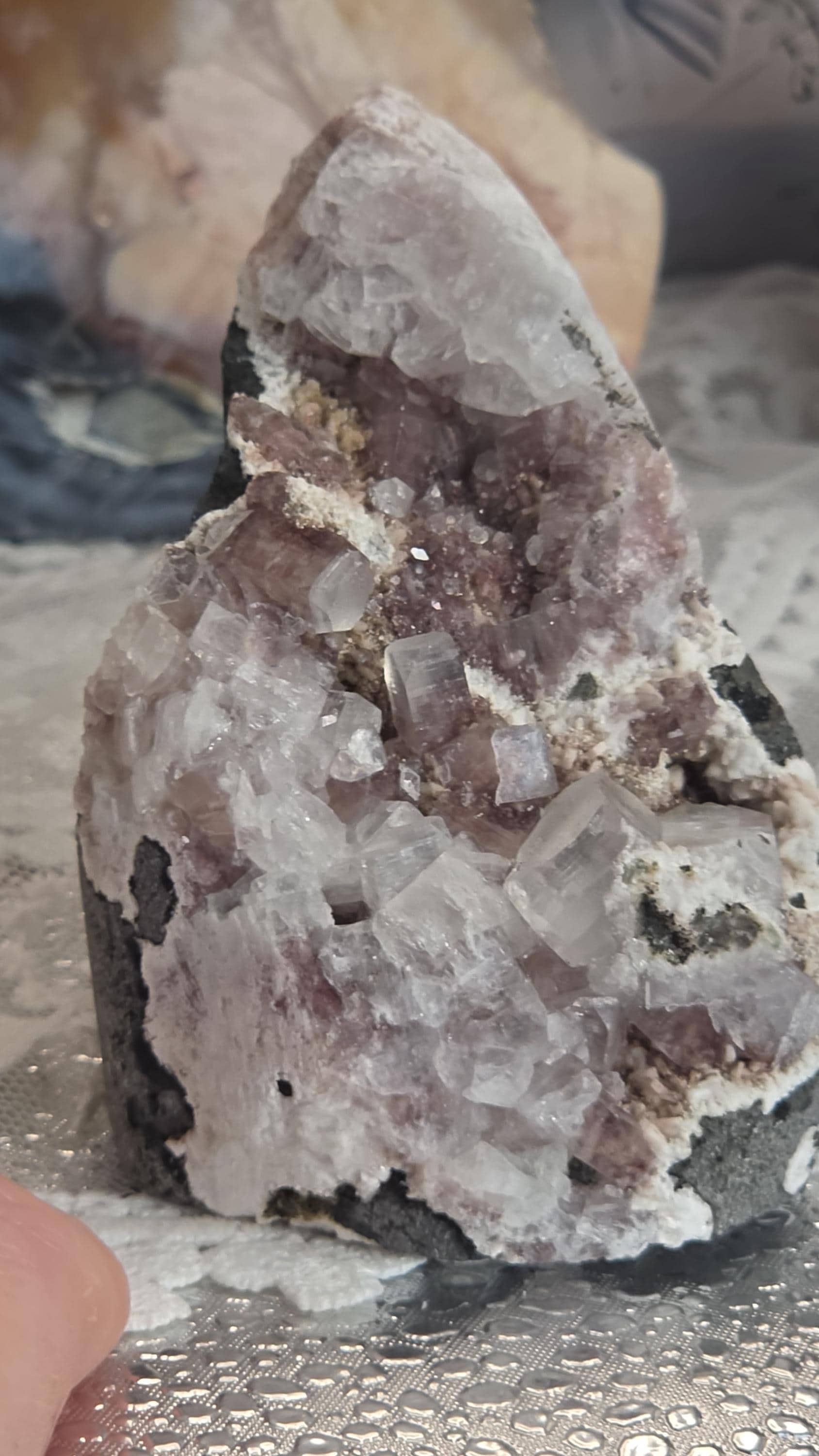 Cotton Candy Apophyllite Crystal Cluster, Stillbite Heulandite, India