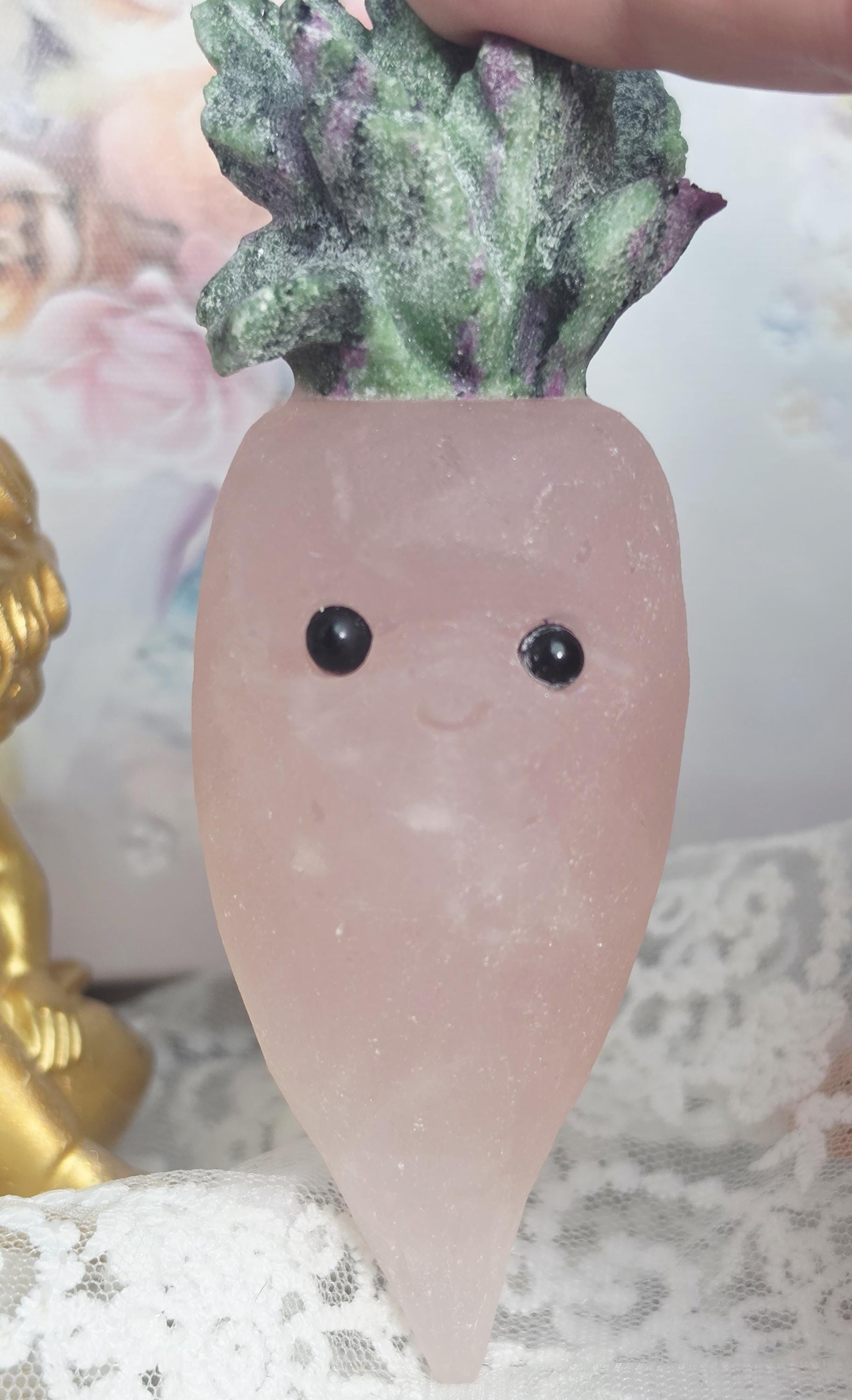 Pink Calcite and Ruby in Fuschite Crystal Buddy, Heart Chakra, Abundance, Anxiety Relief