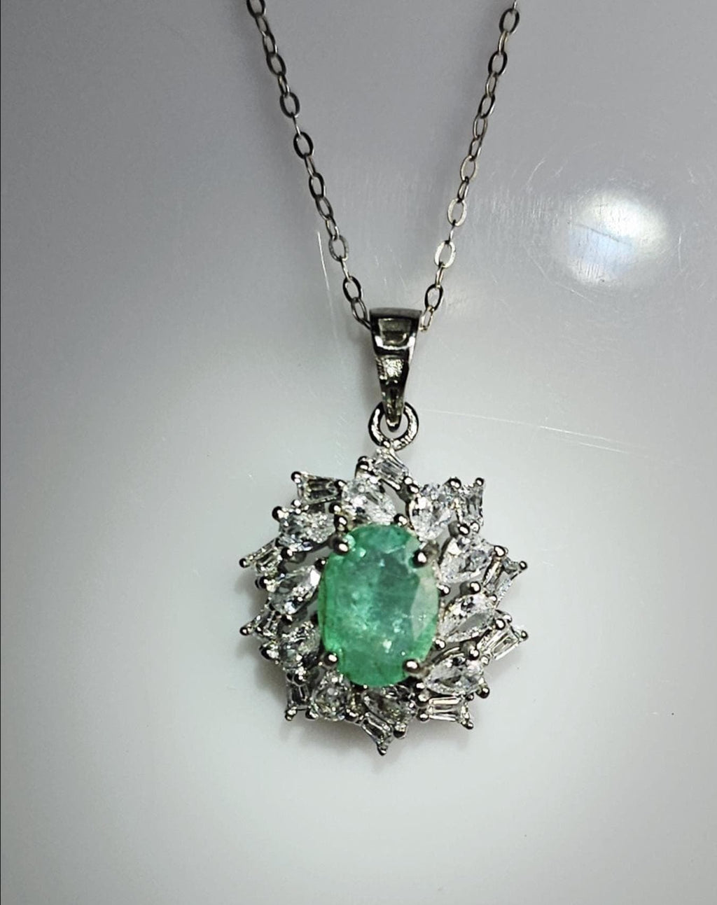 Green Tourmaline with Natural Zircon Pendant Necklace Handmade with 925 Silver, Cabochon Gemstone, Aquamarine Jewelry