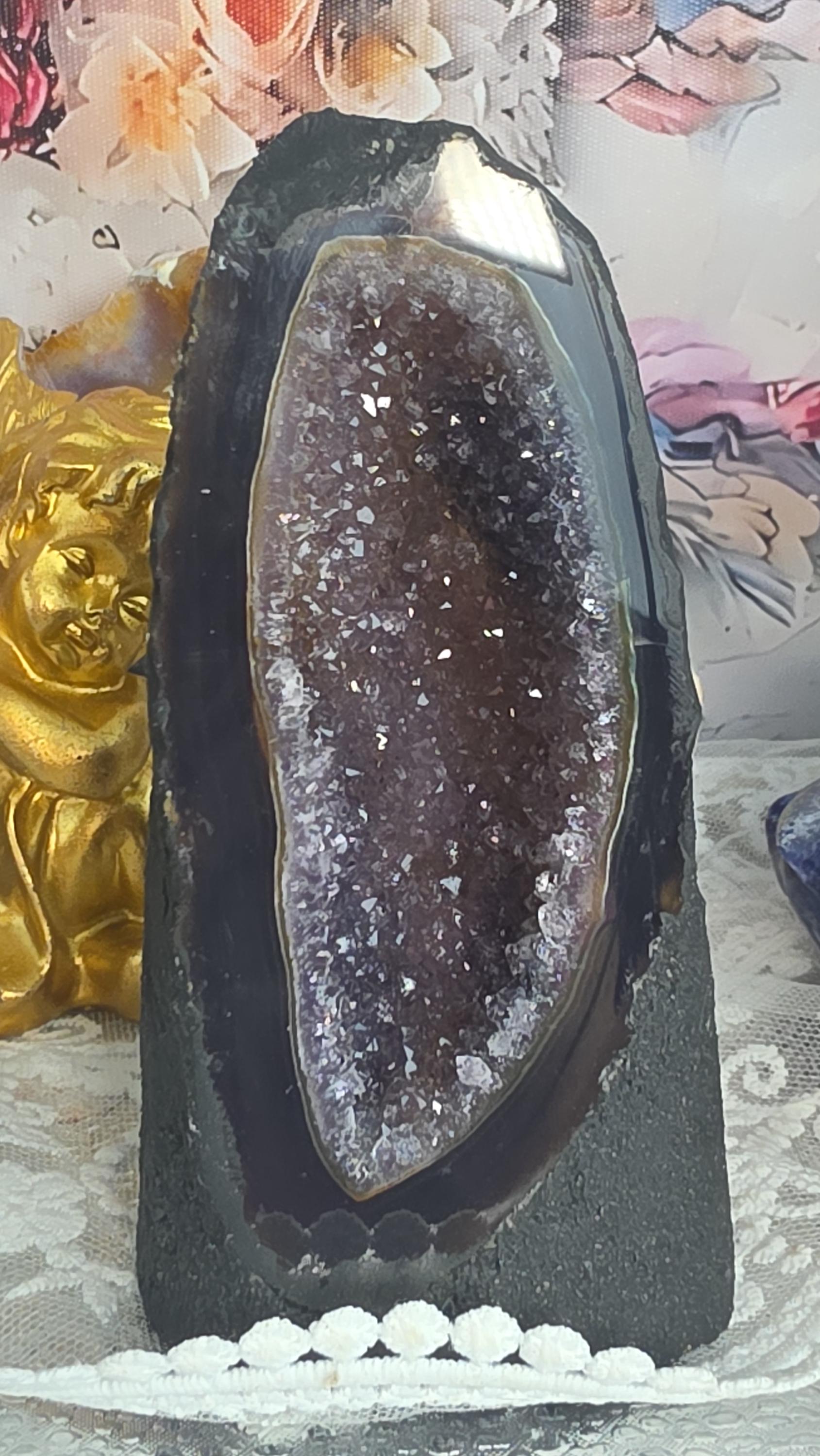 Rainbow Amethyst Cathedral Geode, Rare Crystal Specimen, Uruguay Origin