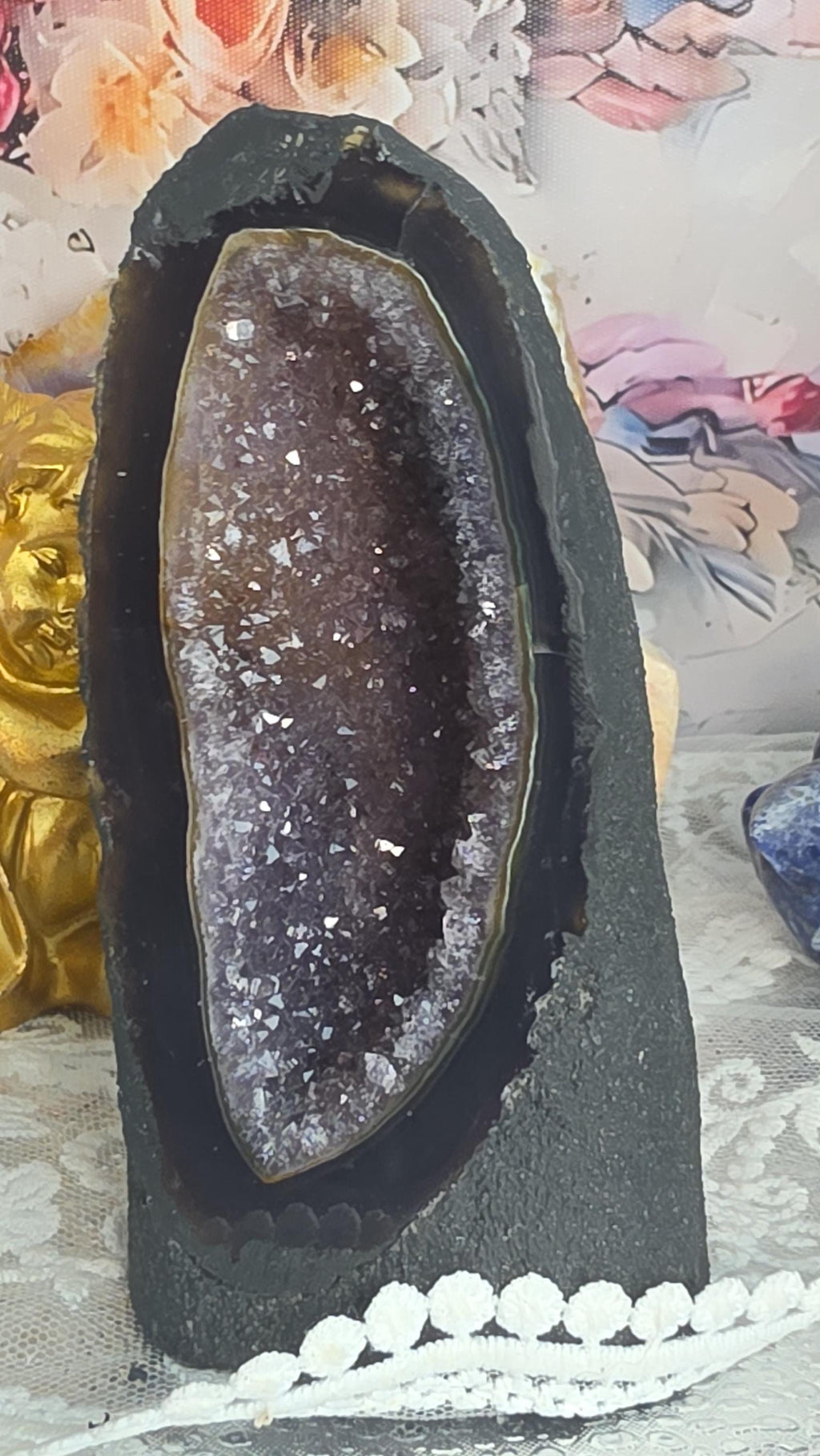 Rainbow Amethyst Cathedral Geode, Rare Crystal Specimen, Uruguay Origin