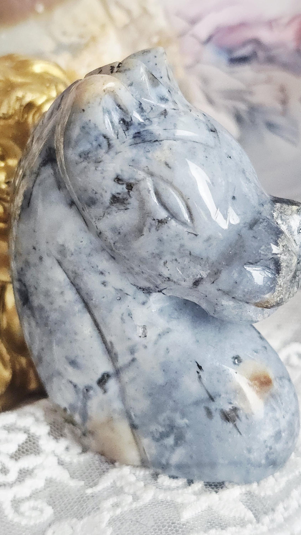 RARE Blue Chalcedony Horse Sculpture, Indonesian, Handmade, Horse Sculpture, Home Decor, Crystals, Gifts