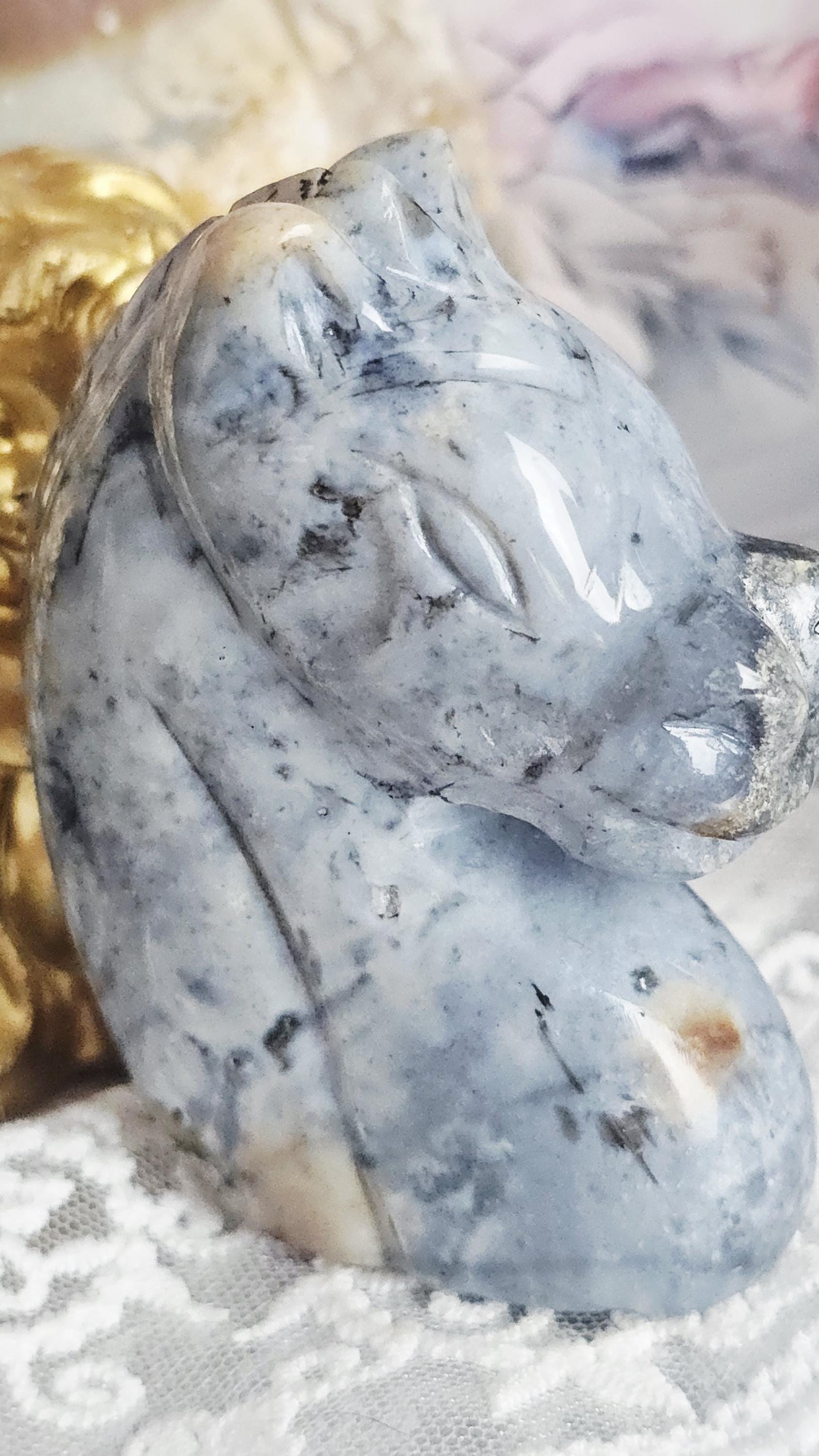 RARE Blue Chalcedony Horse Sculpture, Indonesian, Handmade, Horse Sculpture, Home Decor, Crystals, Gifts