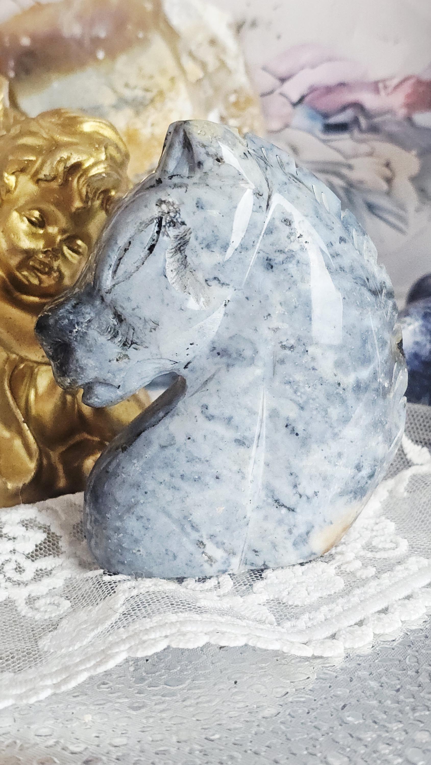 RARE Blue Chalcedony Horse Sculpture, Indonesian, Handmade, Horse Sculpture, Home Decor, Crystals, Gifts