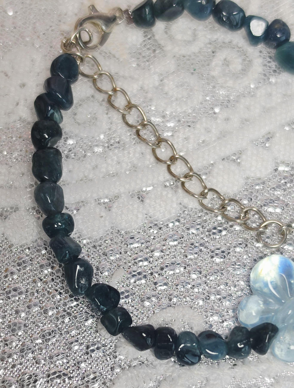 Goddess Blue Tourmaline ( Indicolite) And Aquamarine Butterfly Bracelet, Handmade , Peaceful Protection, Feminine Energy