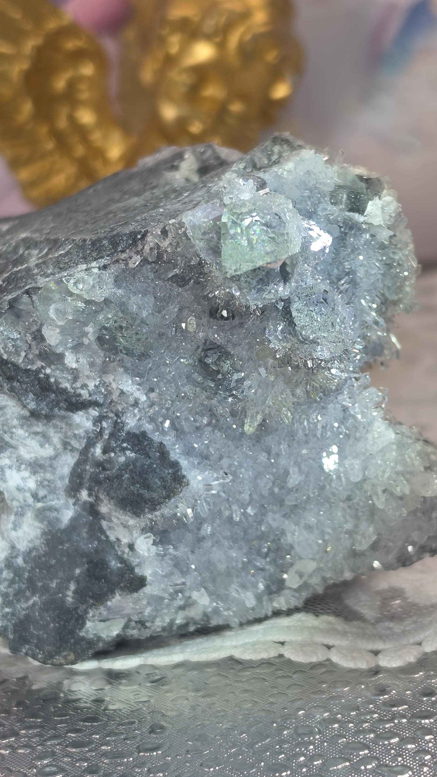 Fujian Fluorite, Saphlerite, Chalcopyrite and Calcite Rainbow Specimen