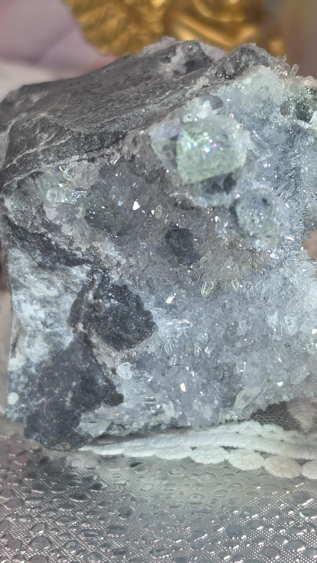 Fujian Fluorite, Saphlerite, Chalcopyrite and Calcite Rainbow Specimen