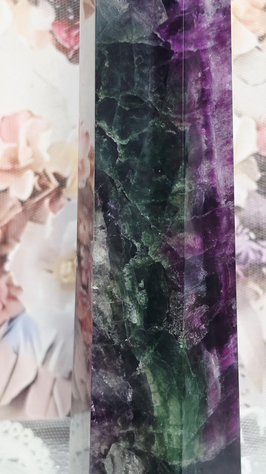 Rainbow Purple, Wine and Green Fluorite Tower,20oz , Large Fluorite, Crystal Gift, Home Decor,