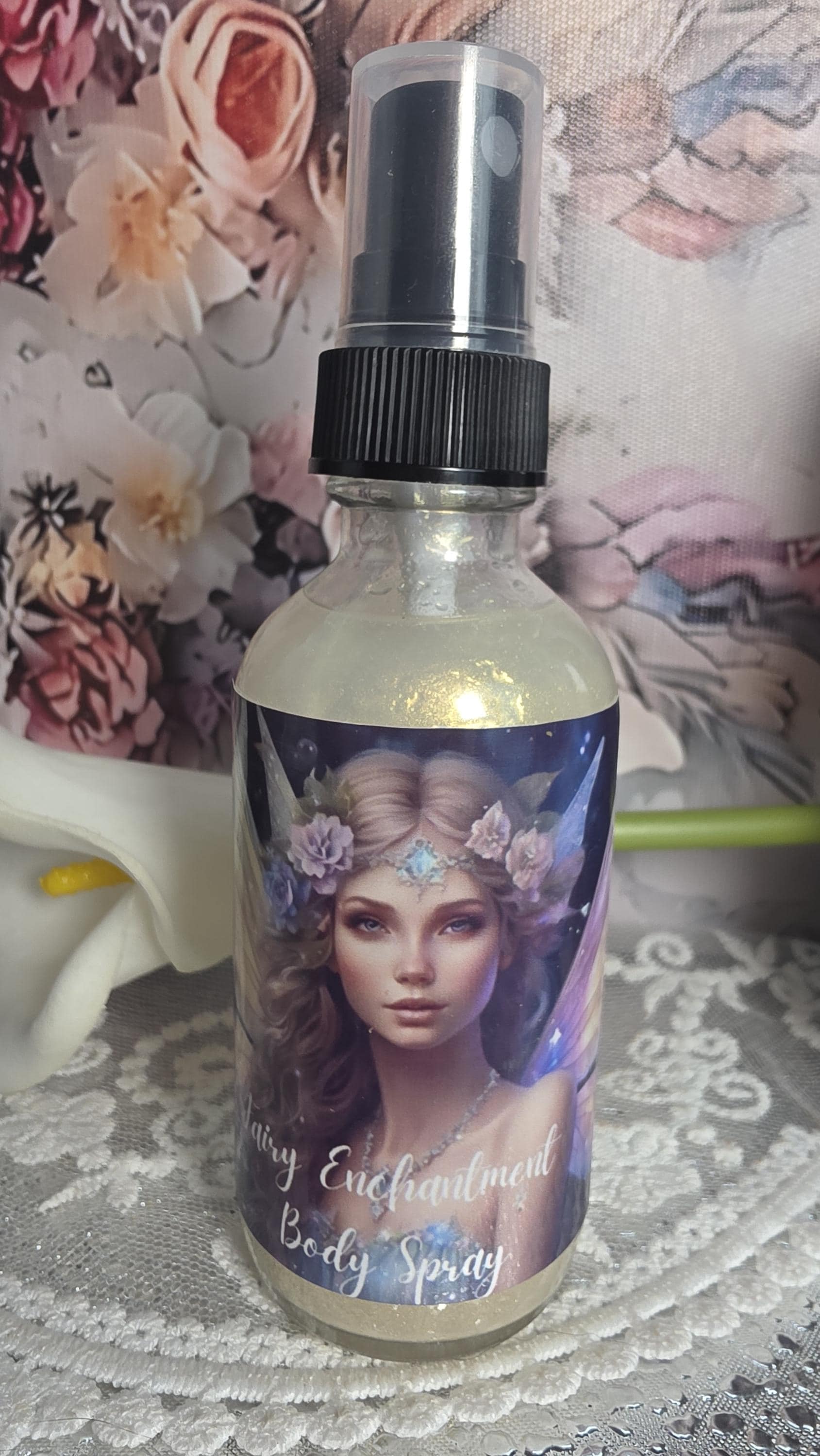 Enchanted Fairy Body Spray, Only Certified Organic Essential Oils, No Synthetic Ingredients, Gardenia Rose Ylang Ylang, Gift, Room Spray