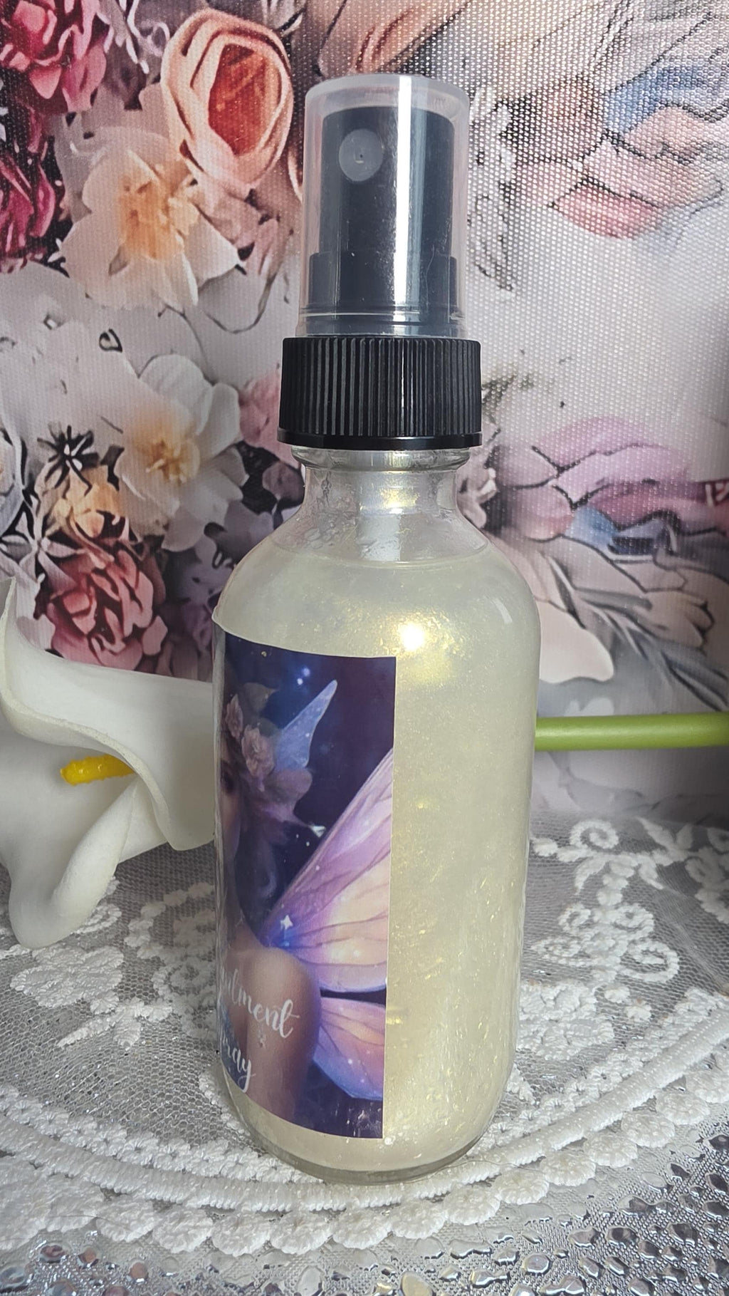Enchanted Fairy Body Spray, Only Certified Organic Essential Oils, No Synthetic Ingredients, Gardenia Rose Ylang Ylang, Gift, Room Spray