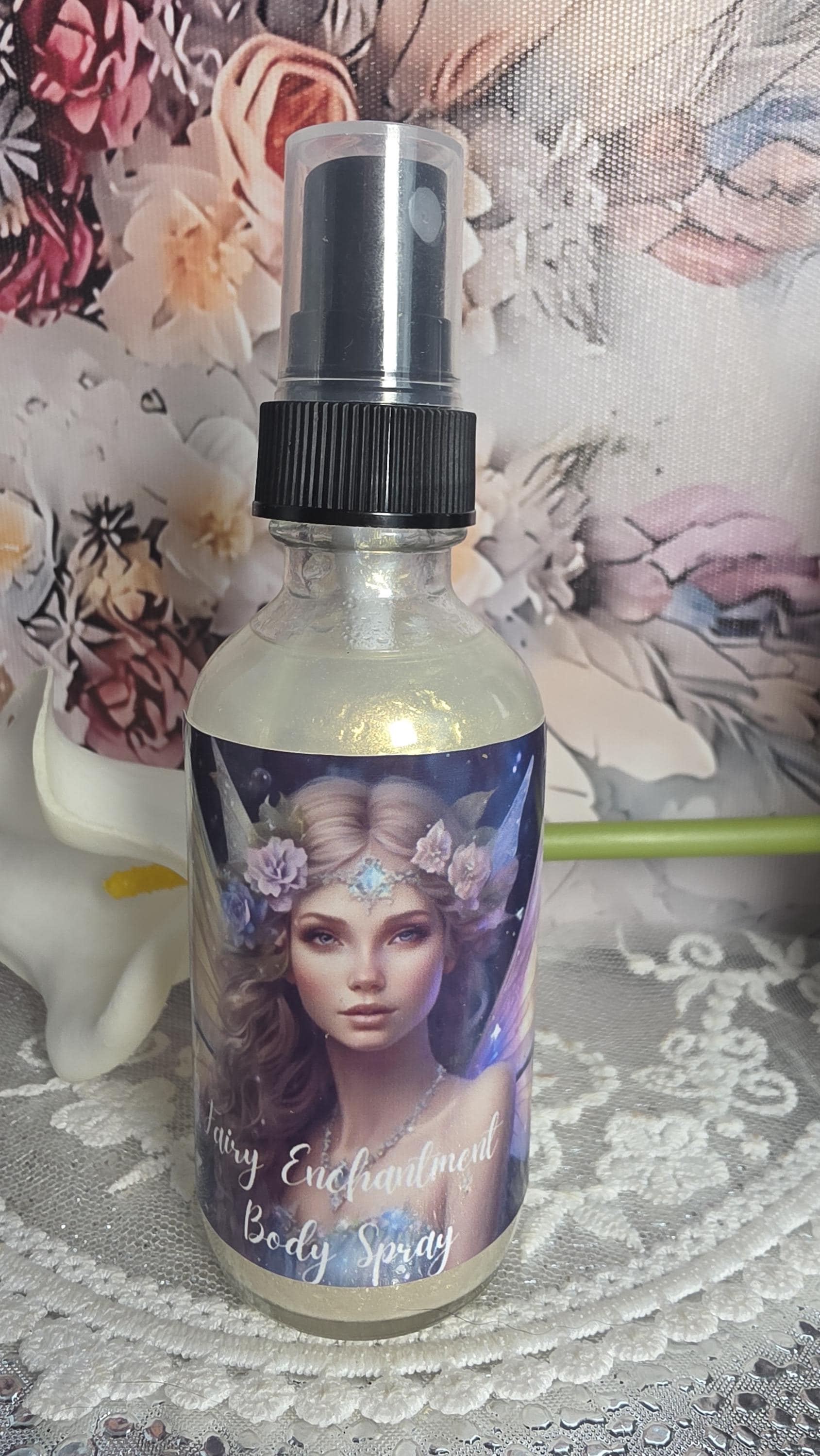 Enchanted Fairy Body Spray, Only Certified Organic Essential Oils, No Synthetic Ingredients, Gardenia Rose Ylang Ylang, Gift, Room Spray