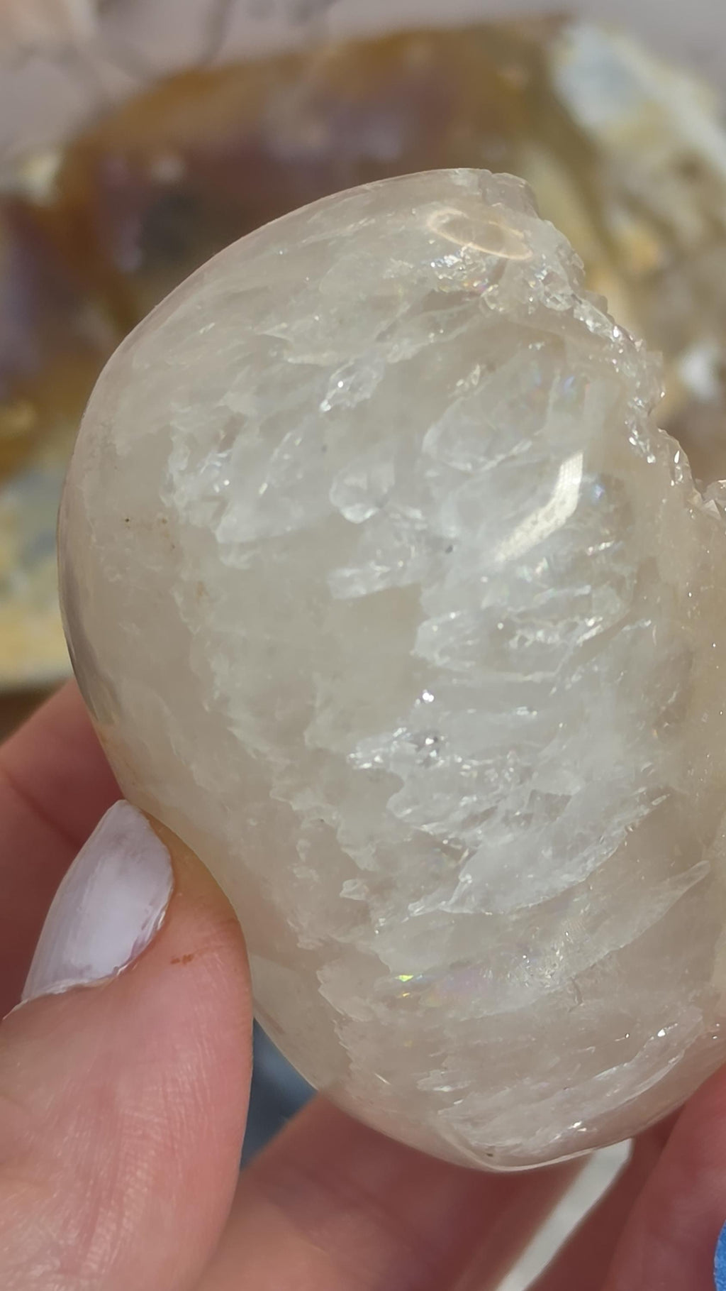 Amethyst Sugar Palmstone, Sparkly Rainbow Amethyst, Home Decor, Gift, Crystal
