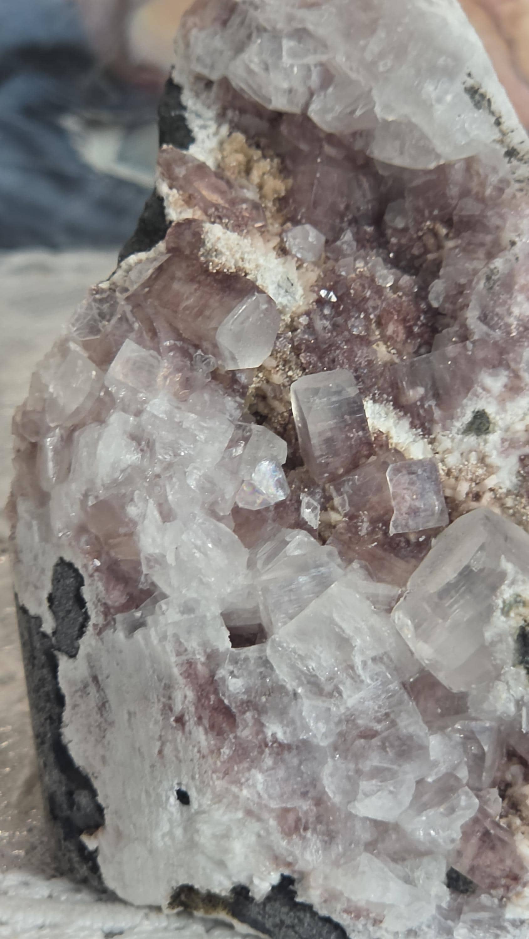Cotton Candy Apophyllite Crystal Cluster, Stillbite Heulandite, India