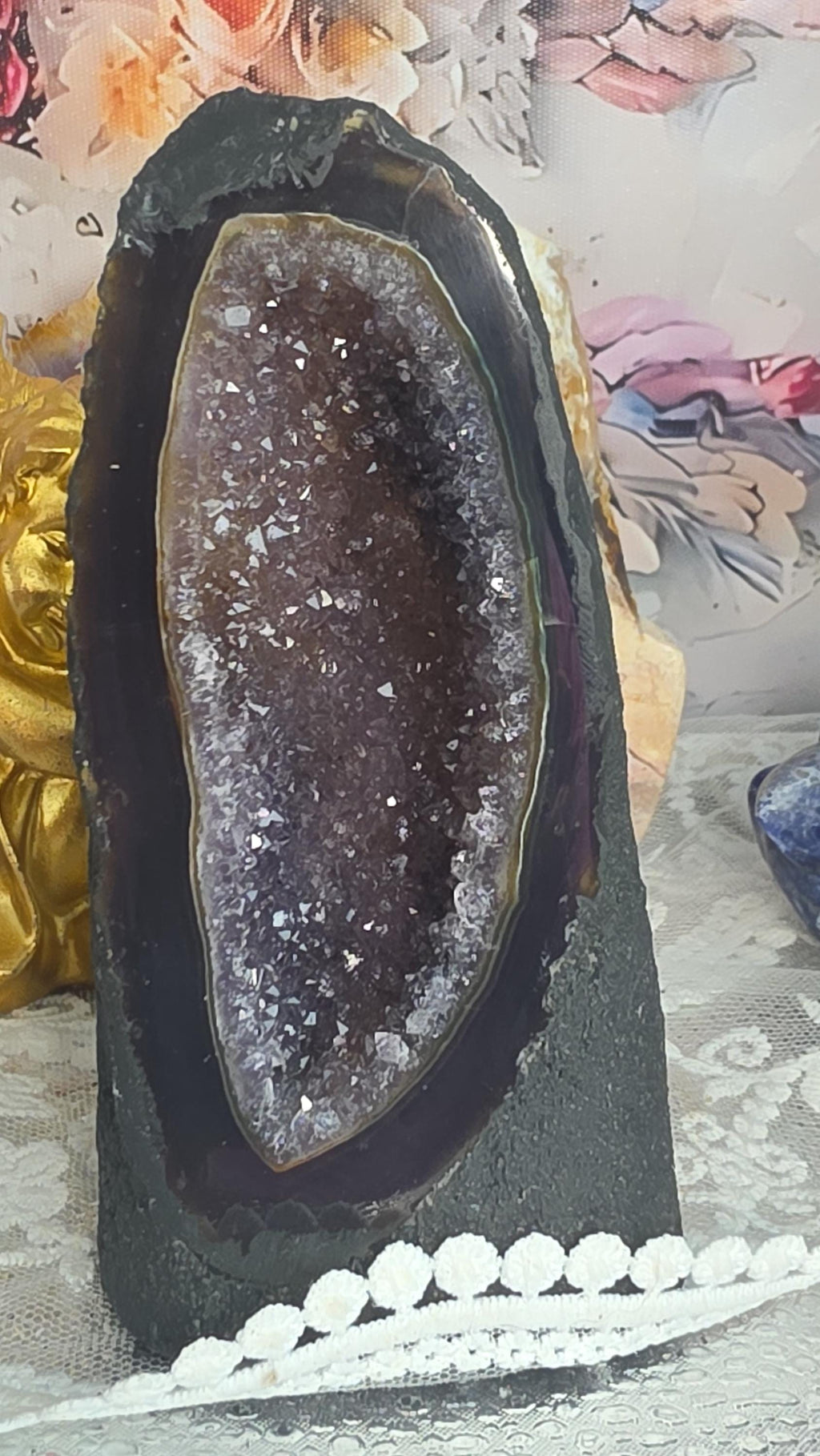 Rainbow Amethyst Cathedral Geode, Rare Crystal Specimen, Uruguay Origin