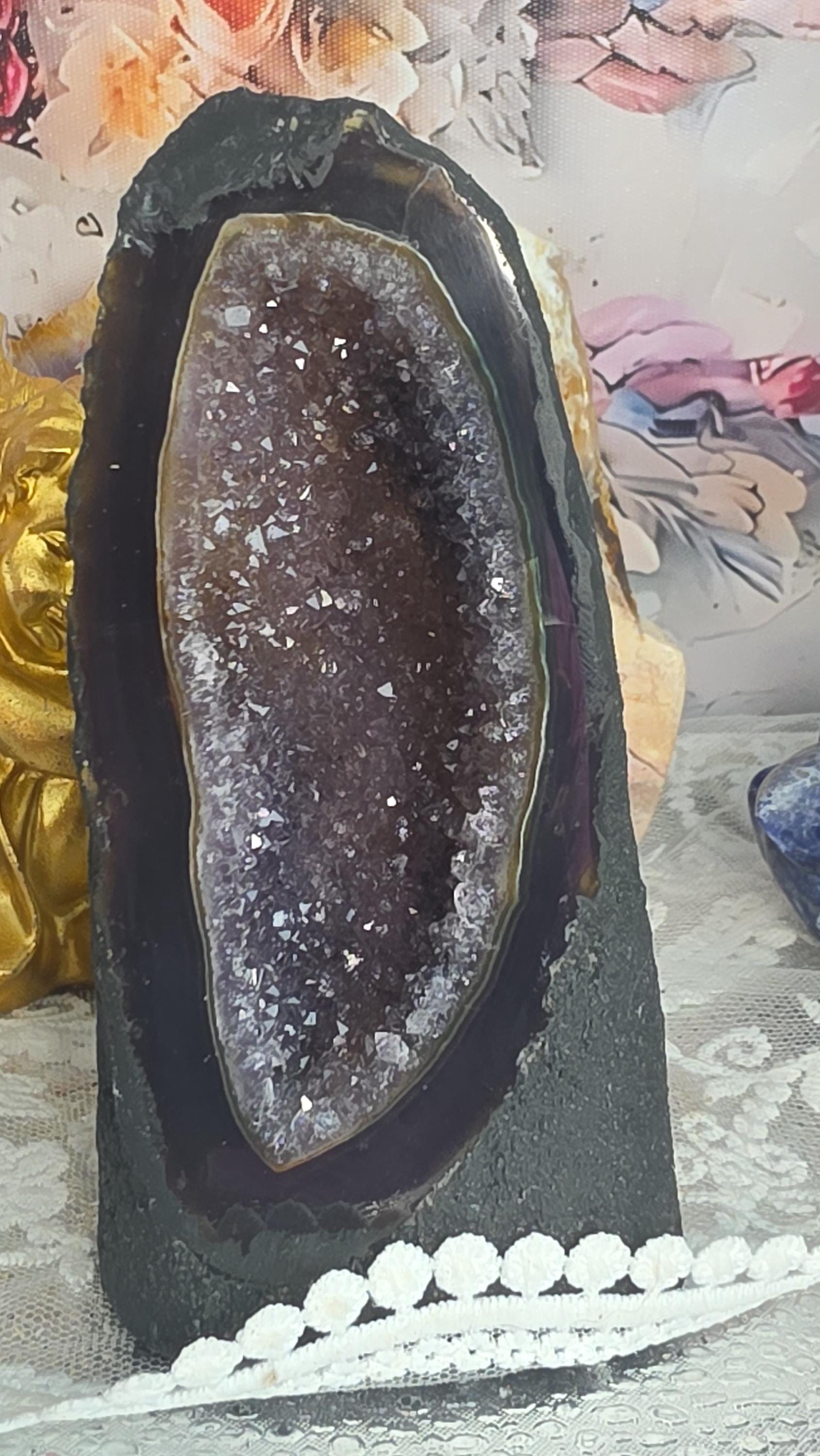 Rainbow Amethyst Cathedral Geode, Rare Crystal Specimen, Uruguay Origin