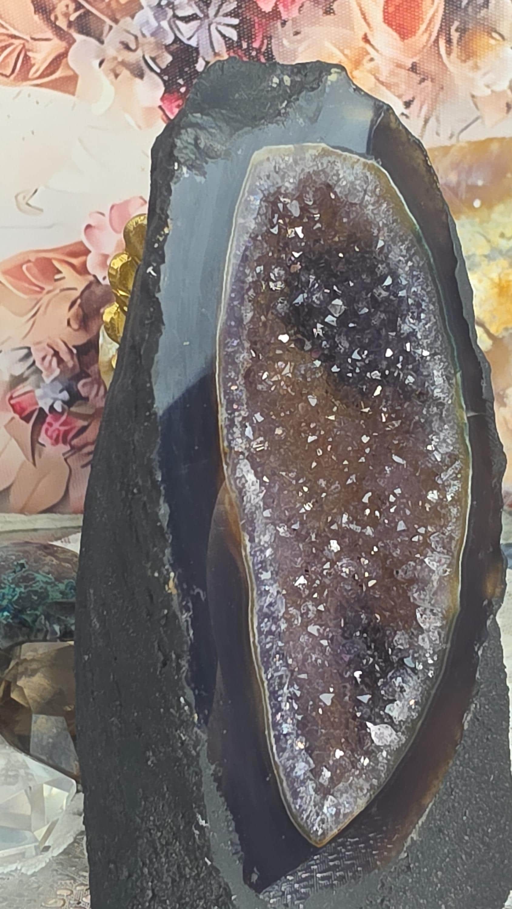 Rainbow Amethyst Cathedral Geode, Rare Crystal Specimen, Uruguay Origin