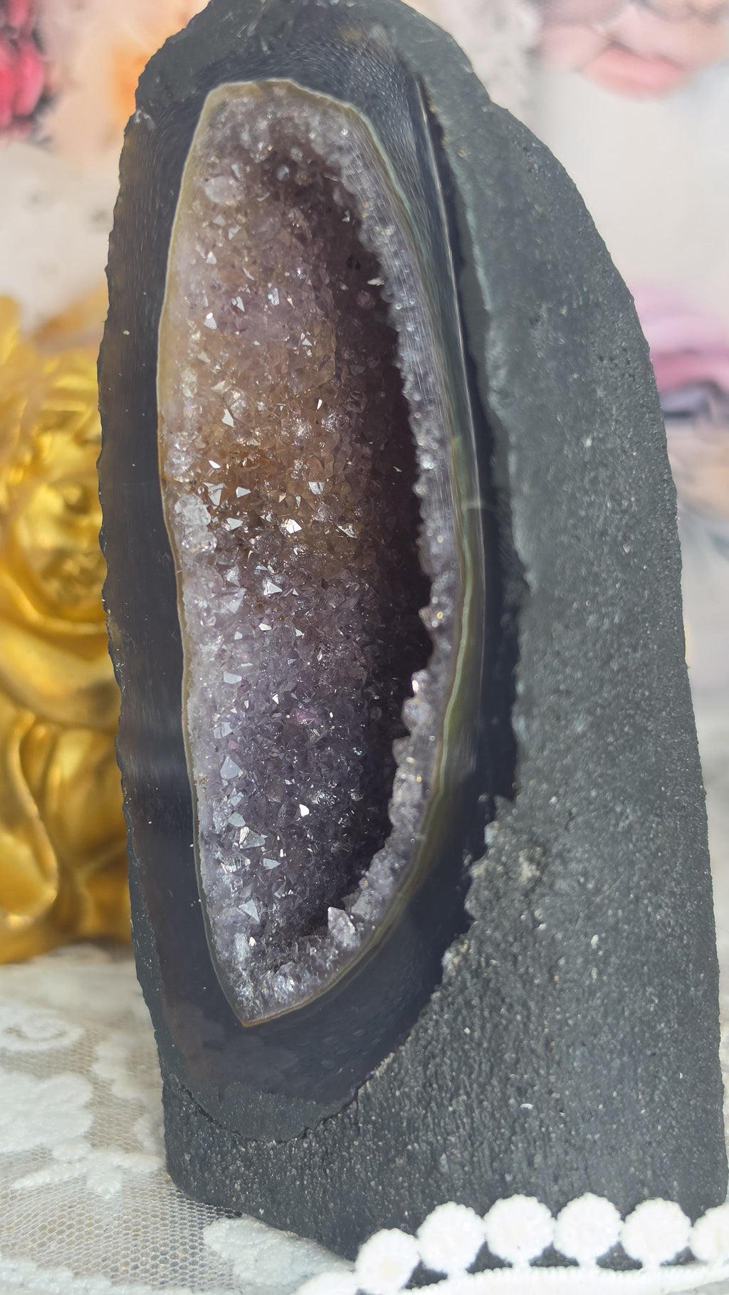 Rainbow Amethyst Cathedral Geode, Rare Crystal Specimen, Uruguay Origin