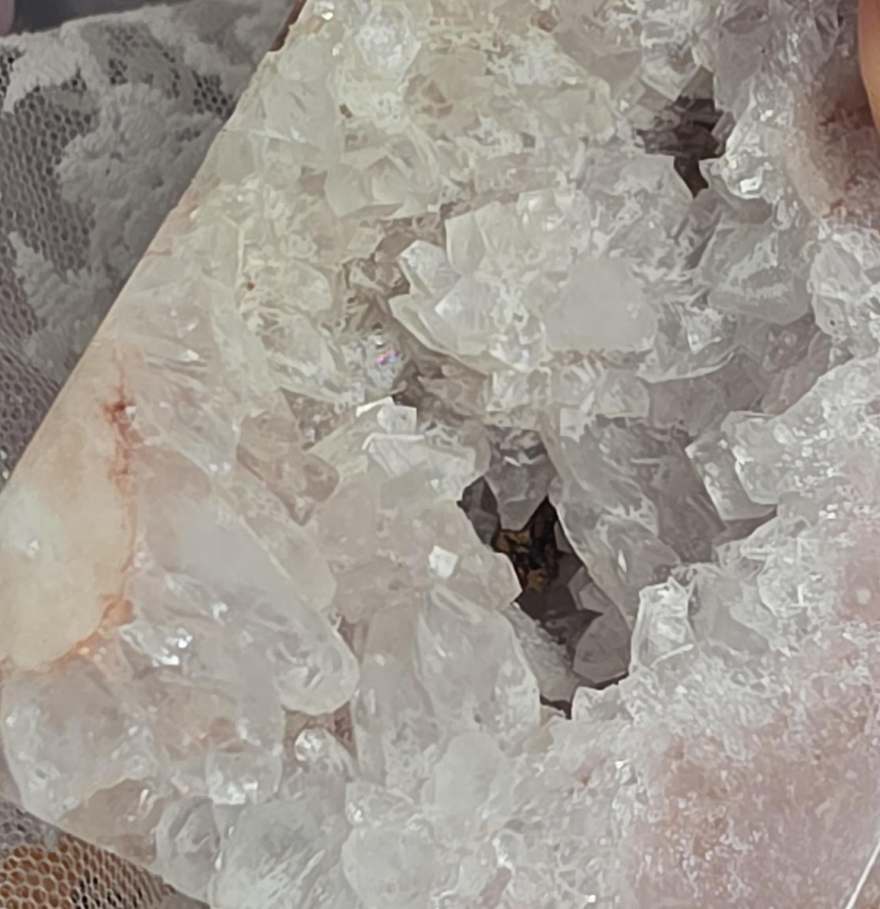 LG Brazilian Pink Amethyst Druzy Tower, Reiki Infused Crystal
