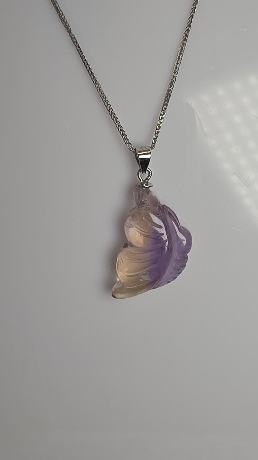 Ametrine Butterfly Gemstone Pendant 925 Silver 20 inch, Crystal Gift