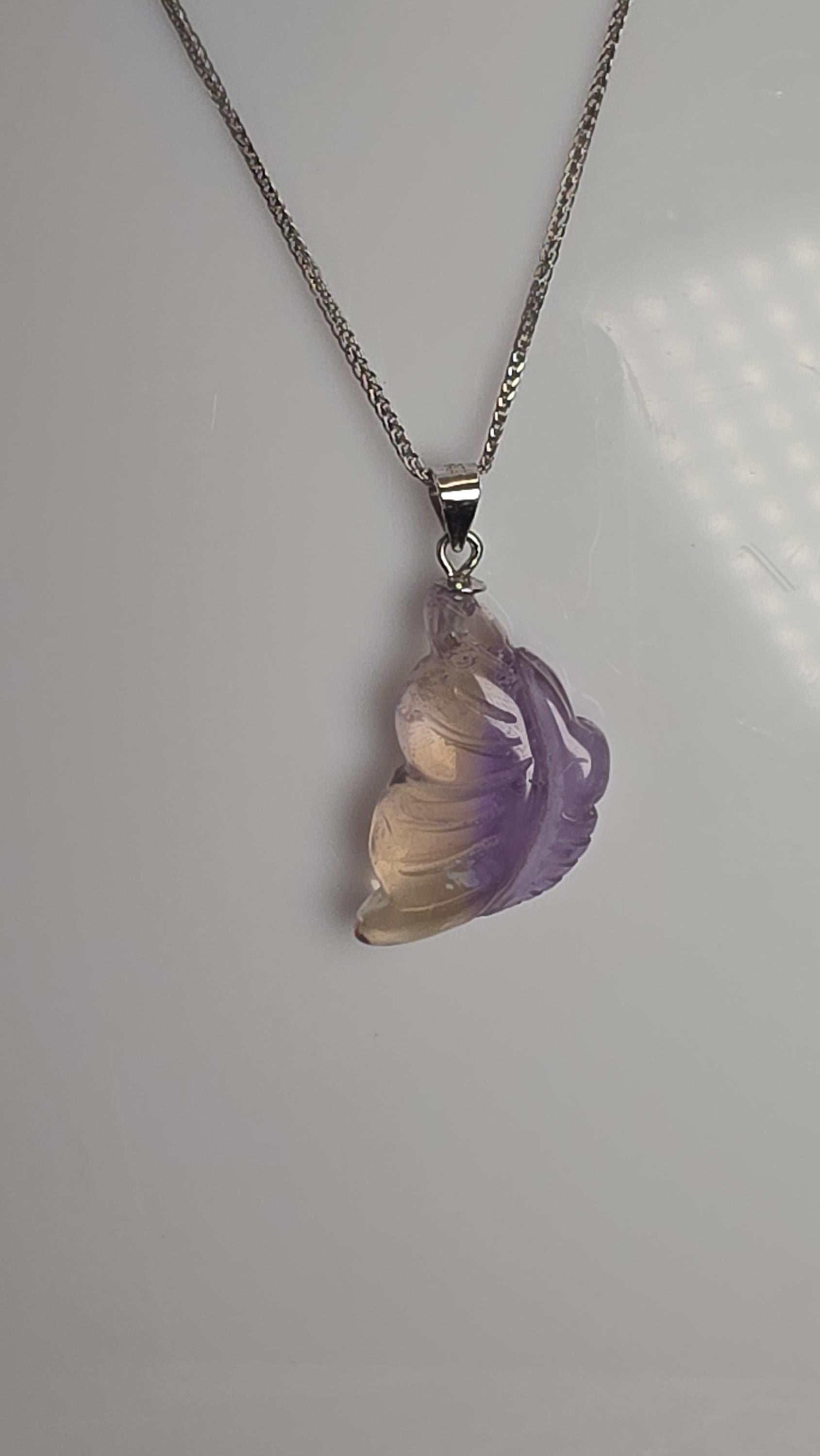 Ametrine Butterfly Gemstone Pendant 925 Silver 20 inch, Crystal Gift