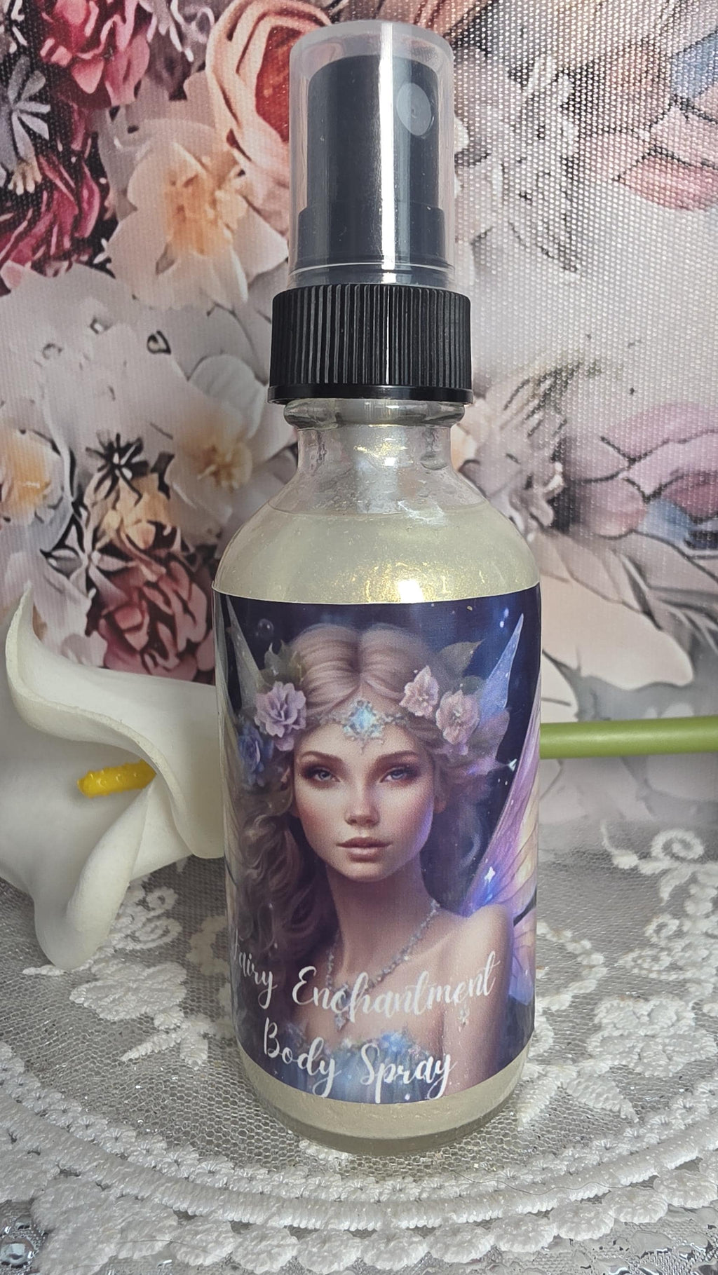 Enchanted Fairy Body Spray, Only Certified Organic Essential Oils, No Synthetic Ingredients, Gardenia Rose Ylang Ylang, Gift, Room Spray
