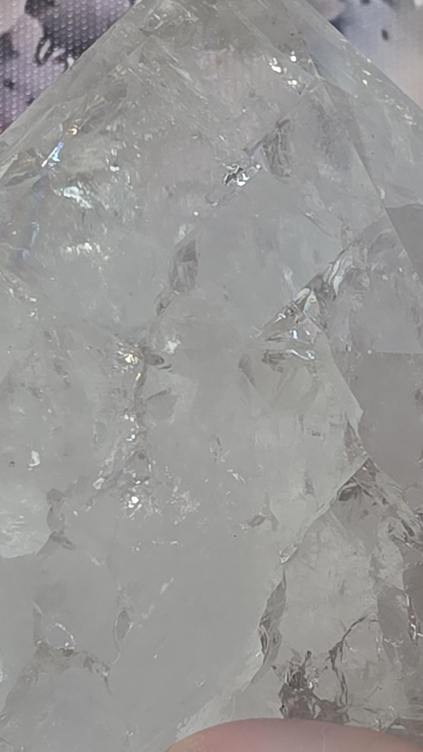 Crackle Quartz Tower, Healing Crystal, Chakra Stone, Clear Quartz, 7.4 oz, 2.75" Tall