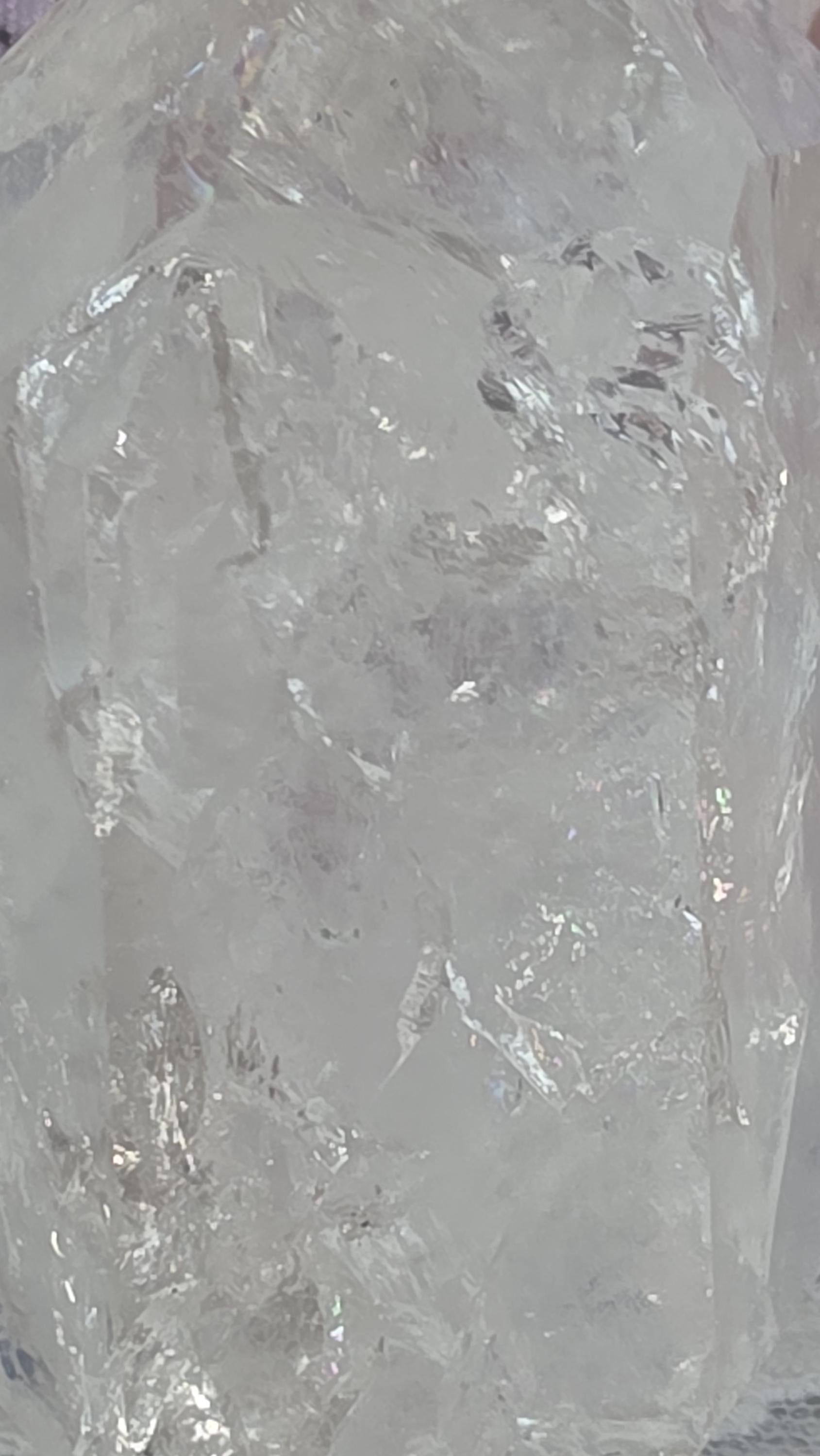 Crackle Quartz Tower, Healing Crystal, Chakra Stone, Clear Quartz, 7.4 oz, 2.75" Tall