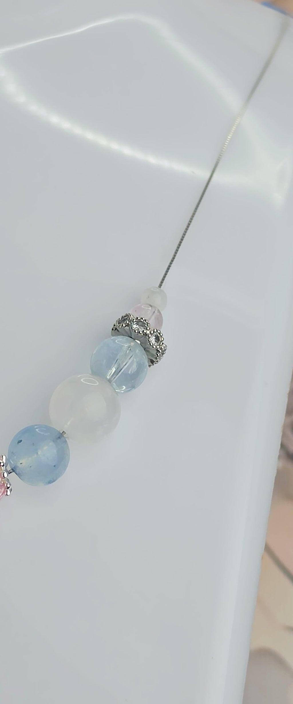 Handmade Fairy Enchanted Protection Moonstone Heart , Pink Morganite, Aquamarine 925 Silver Adjustable, Customize ,Zodiac Jewelry,