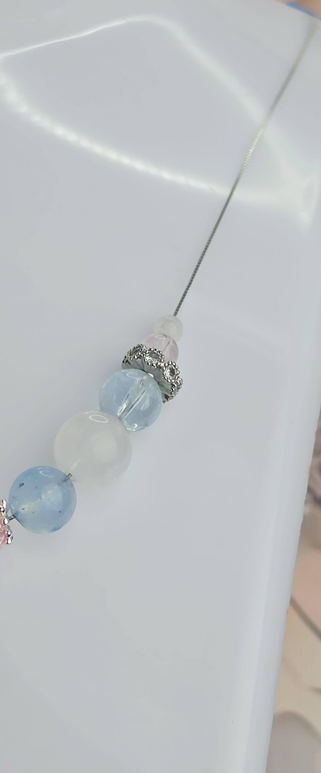 Handmade Fairy Enchanted Protection Moonstone Heart , Pink Morganite, Aquamarine 925 Silver Adjustable, Customize ,Zodiac Jewelry,