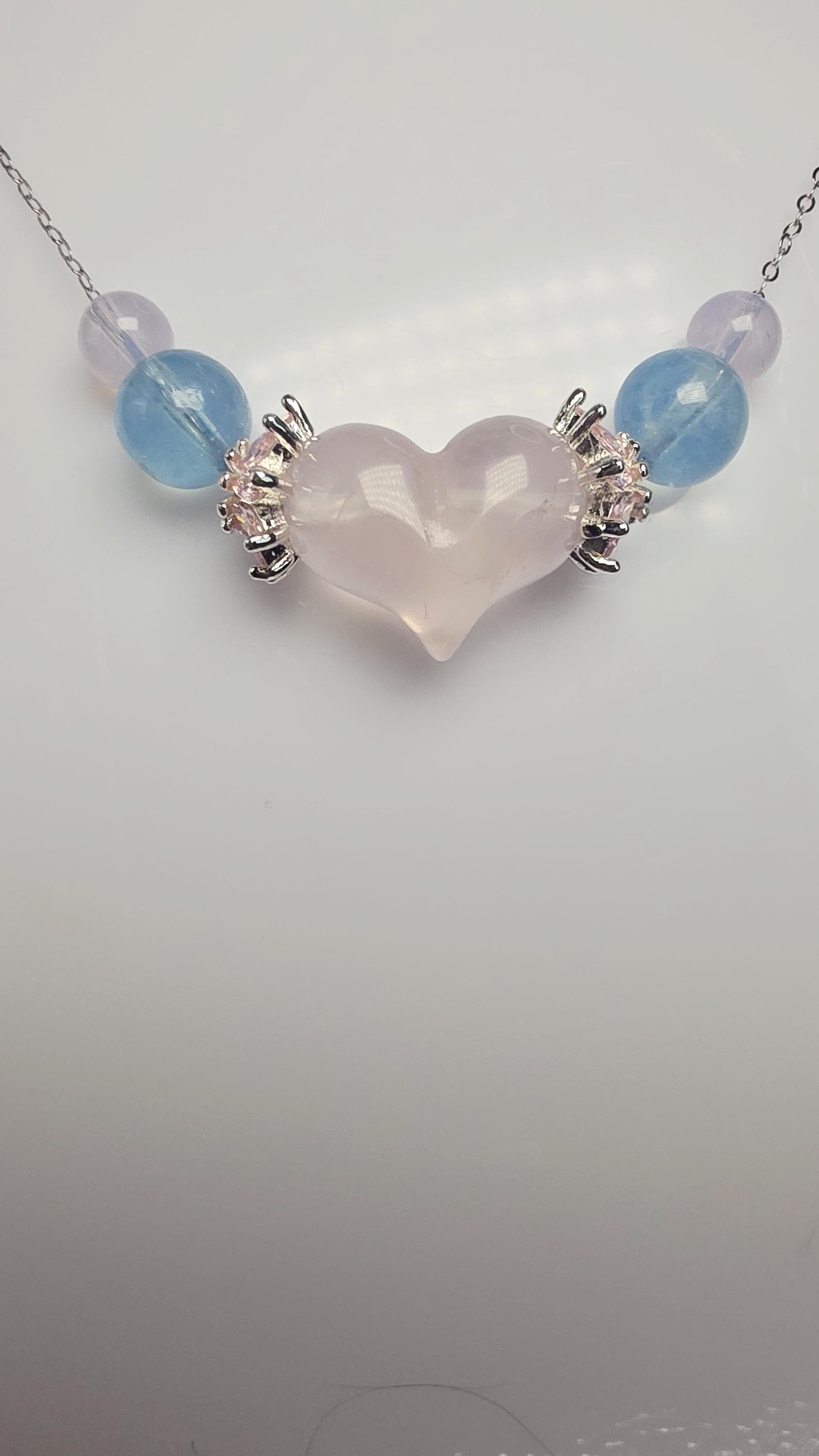 Handmade Build Your Own Fairy Enchanted Heart,Custom Healing Crystal Necklace , 925 Silver, Customize ,Zodiac Jewelry
