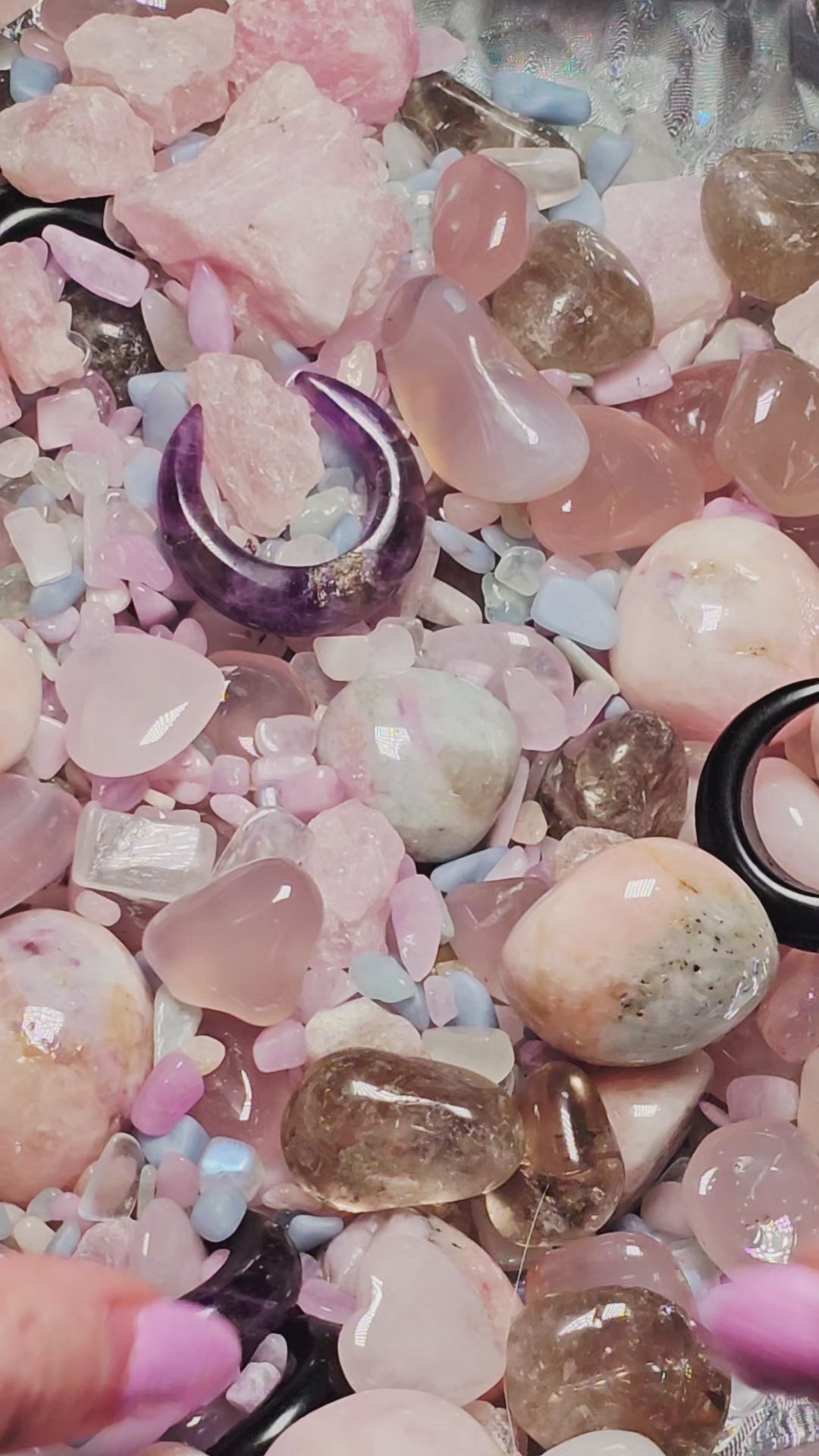 Mystical Crystal Confetti, Morganite, Aquamarine, Kunzite, Moonstone, Pink Chalcedony